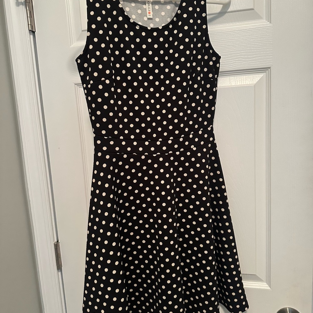 Gilli Black and White Polka Dot Mini Dress